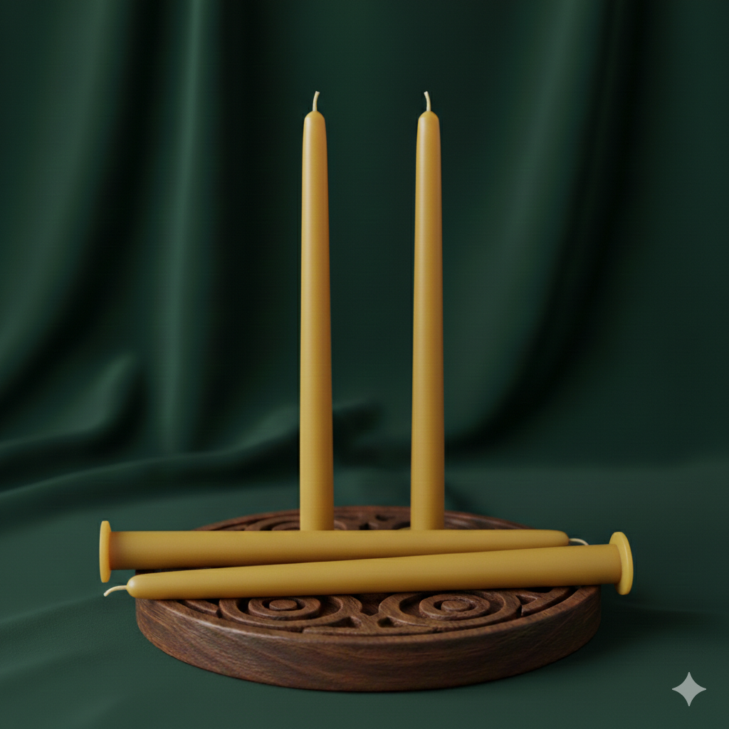 10” Beeswax Taper Candles