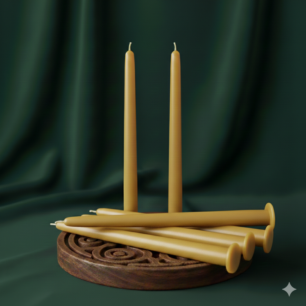 10” Beeswax Taper Candles